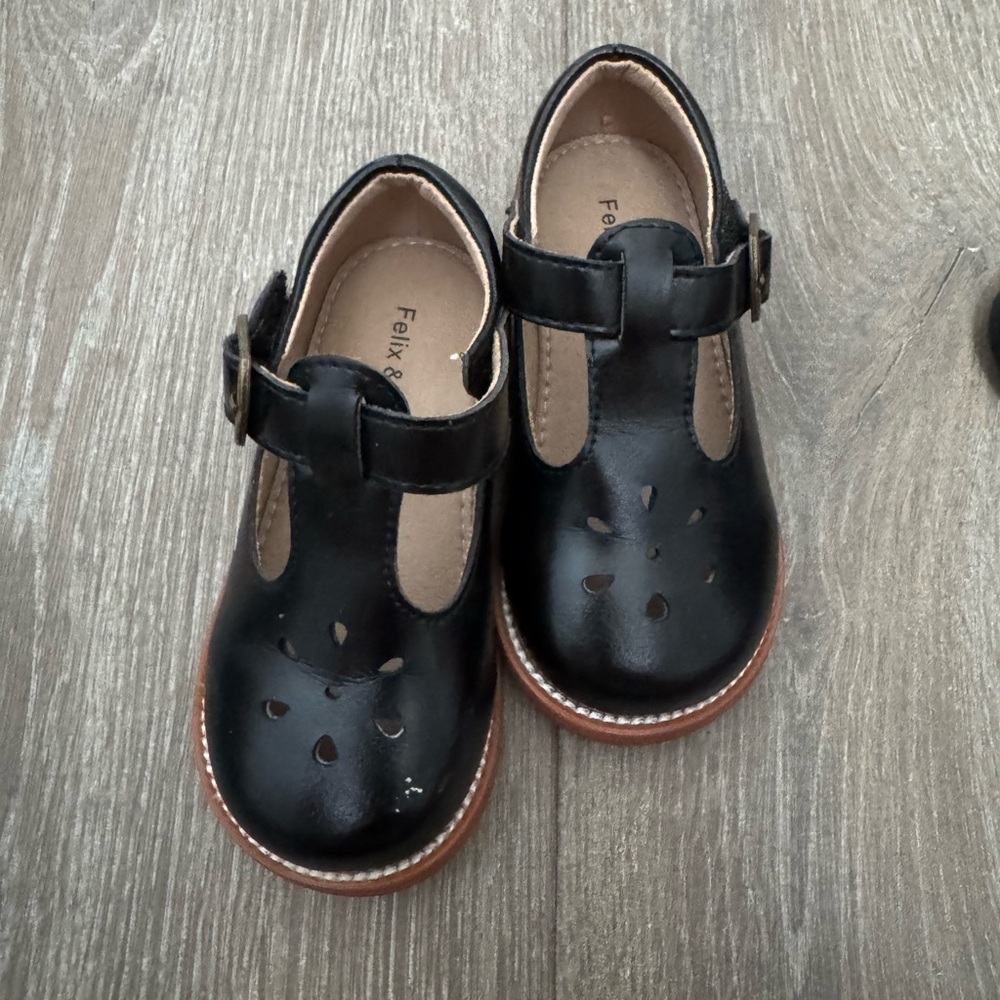 Felix & Flora Black Girls Dress T-Strap Mary Jane’s